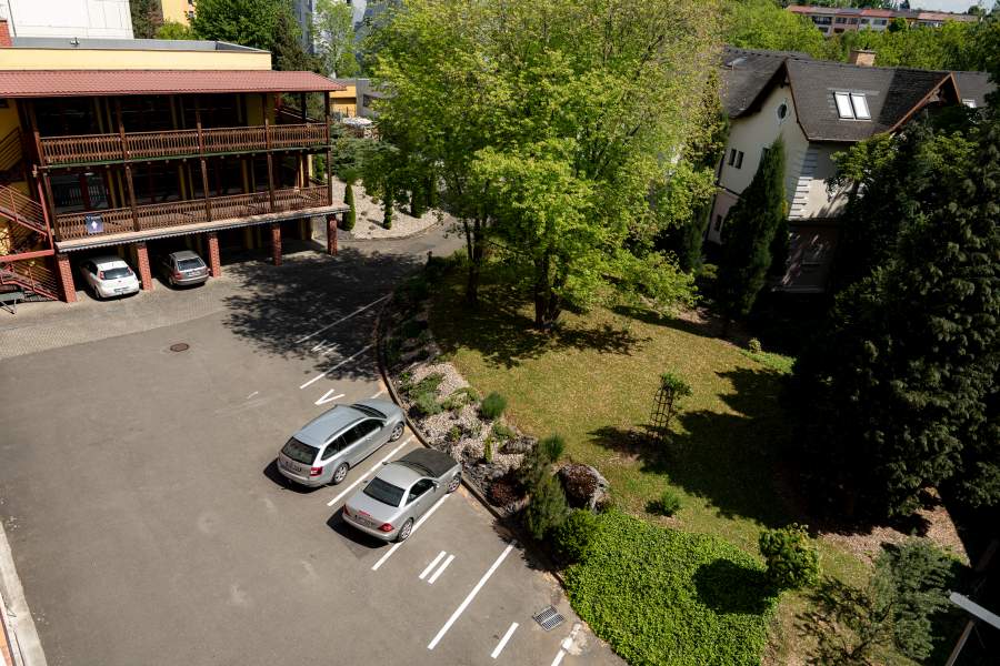 behind the hotel
